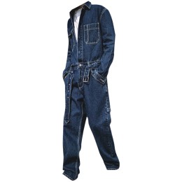Workwear denim one-piece overalls men's autumn and winter fashion brand suit loose straight leg casual all-in-one work clothes men blue denim work clothes blue jean coveralls SKWK077 Workwear denim one-piece overalls men's autumn and winter fashion brand suit loose straight leg casual all-in-one work clothes men blue denim work clothes blue jean coveralls SKWK077